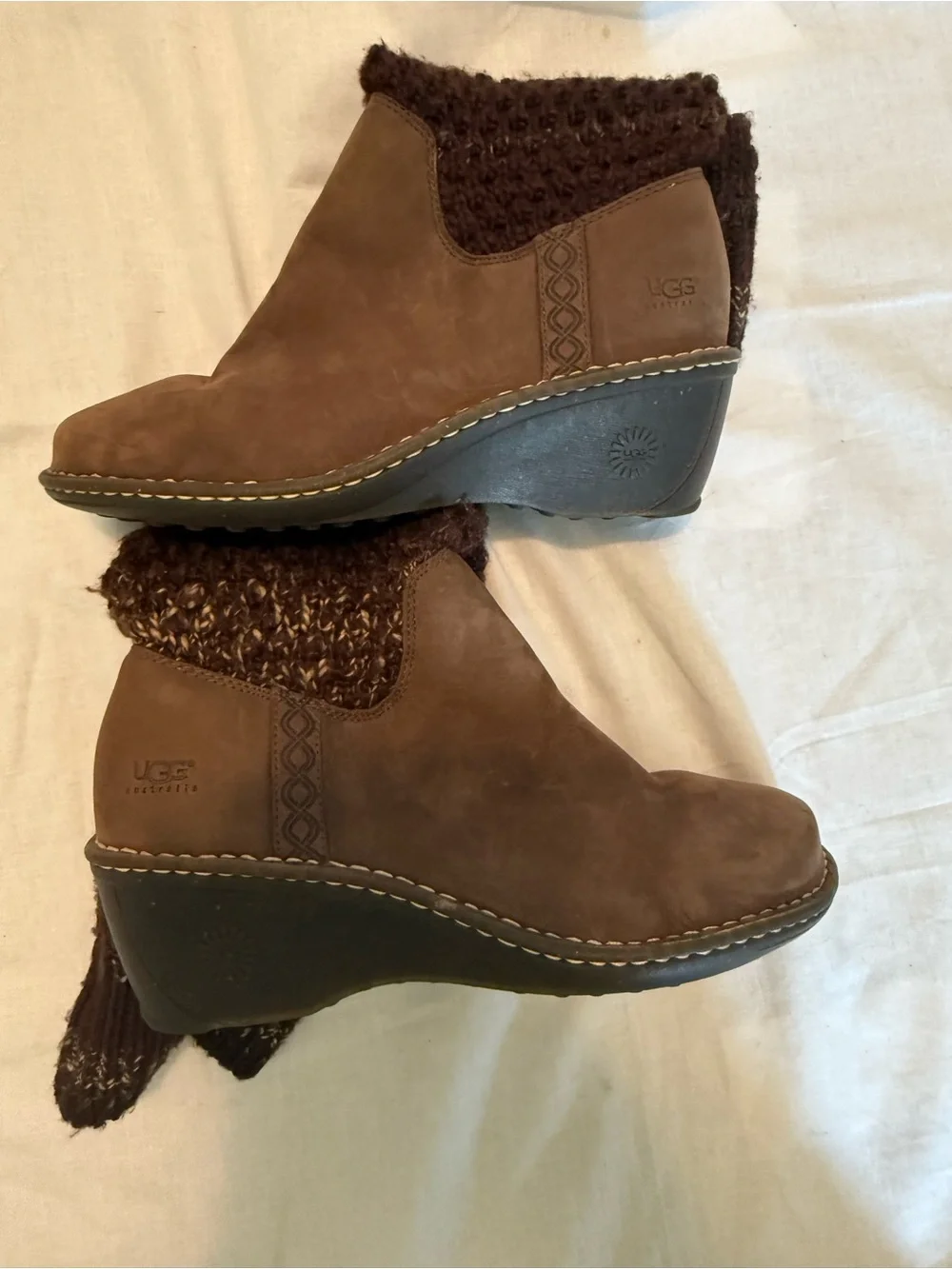 UGG Brown Knit-Shaft Boots